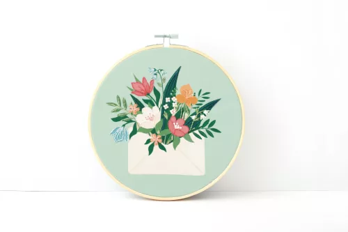 Graine Creative Hímzőkészlet – Virágcsokor (20 cm)
