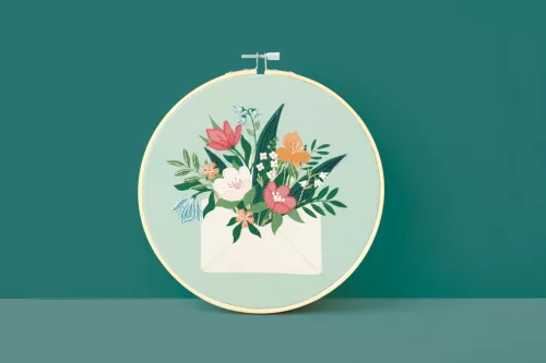 Graine Creative Hímzőkészlet – Virágcsokor (20 cm)