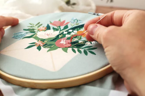 Graine Creative Hímzőkészlet – Virágcsokor (20 cm)