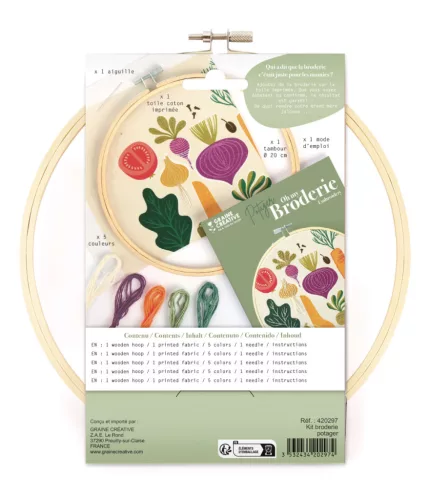 Graine Creative Hímzőkészlet – Zöldségeskert (20 cm)