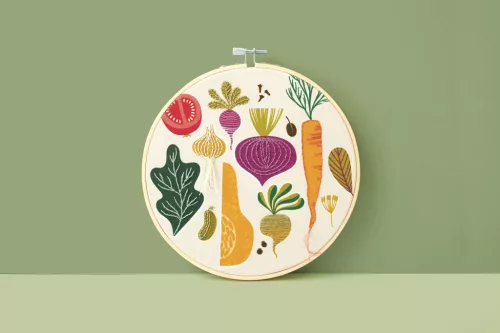 Graine Creative Hímzőkészlet – Zöldségeskert (20 cm)