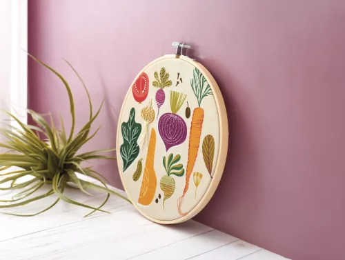 Graine Creative Hímzőkészlet – Zöldségeskert (20 cm)