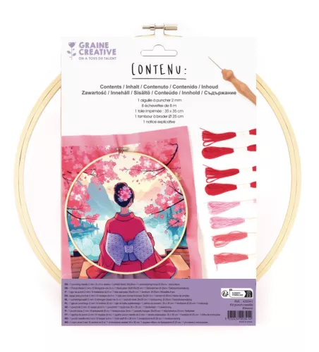 Graine Creative Punch needle hímzőkészlet – Kimonó (25 cm)