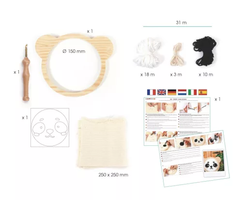 Graine Creative Punch needle hímzőkészlet – Panda (15 cm)