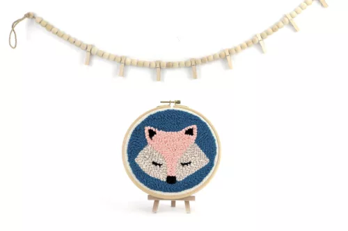 Graine Creative Punch needle hímzőkészlet – Róka (20 cm)