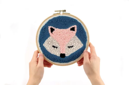 Graine Creative Punch needle hímzőkészlet – Róka (20 cm)