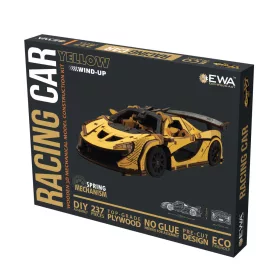 Graine Creative 3D fa modell – Sárga versenyautó