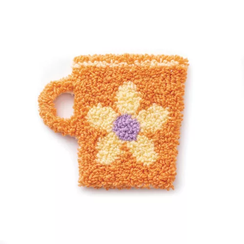 Graine Creative Punch needle hímzőkészlet – Virágos bögre (25 cm)