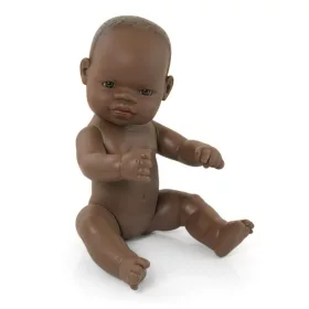   Baba - afrikai lány, haj nélkül, 32 cm-es, vízálló, MINILAND, ML31034