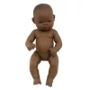 Baba - afrikai lány, haj nélkül, 32 cm-es, vízálló, MINILAND, ML31034