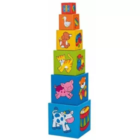 Bábel torony, képes kockákkal, GOKI GK58554