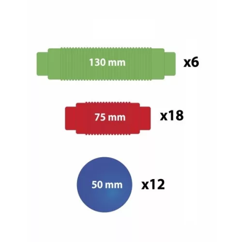 Mágneses építő, 36 db-os, műanyag, MINILAND, ML94105