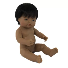   Baba - latin-amerikai fiú, hajas, 38 cm-es, vízálló, MINILAND, ML31057