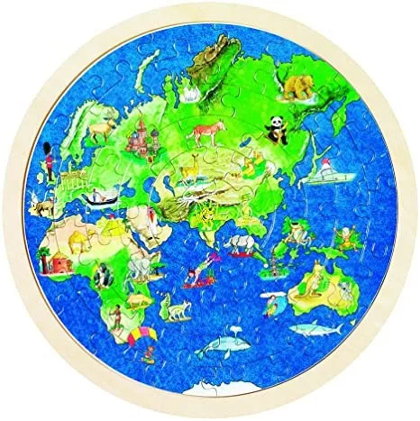 Kétoldalas kör világ puzzle - GK57666