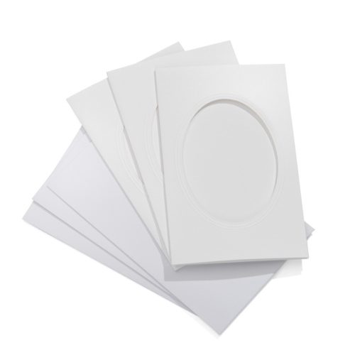 Encaustic Képkeret papírból, borítékkal, 3 db-os, ovális  (11 x 18 cm)