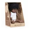 Baba, afrikai lány, fehérneműben, 38 cm, Miniland ML31154
