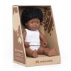 Baba, afroamerikai fiú, fehérneműben, 38 cm,  Miniland ML31159