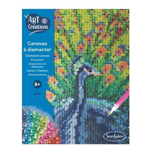 Ékköves vászonkép készítő szett, páva, Sentosphere SA20250