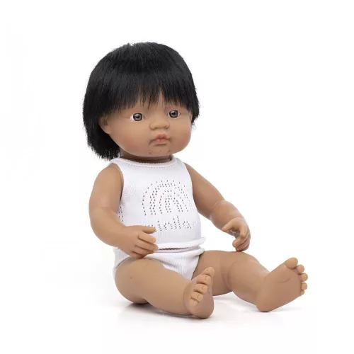 Baba, latin-amerikai fiú, fehérneműben, 38 cm, Miniland ML31157
