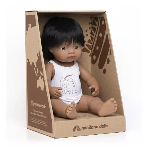 Baba, latin-amerikai fiú, fehérneműben, 38 cm, Miniland ML31157