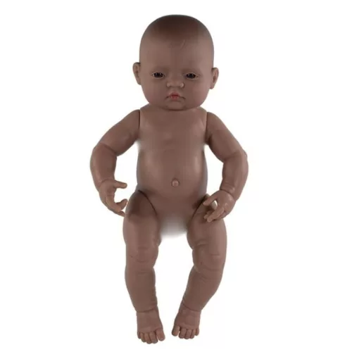Baba - afroamerikai lány, 40 cm-es, vízálló, MINILAND, ML31008