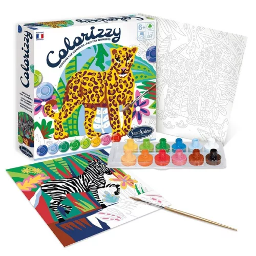 Számos kifestő, leopárd és zebra, Colorizzy, Sentosphere SA4511