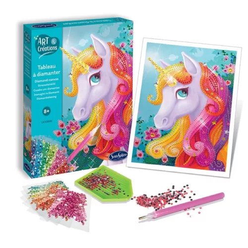 Ékköves vászonkép készítő szett, unikornis - Sentosphere SA32550