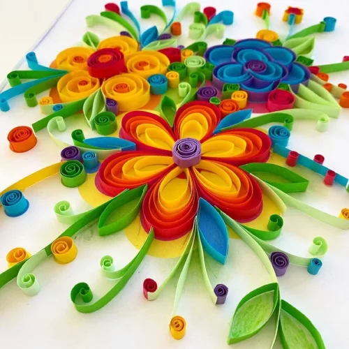 Papírdísz, virágok, quilling-készlet Sentosphere SA20530