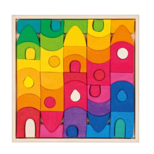 Város, építőpuzzle, színes, 36 darabos GK58360 Goki