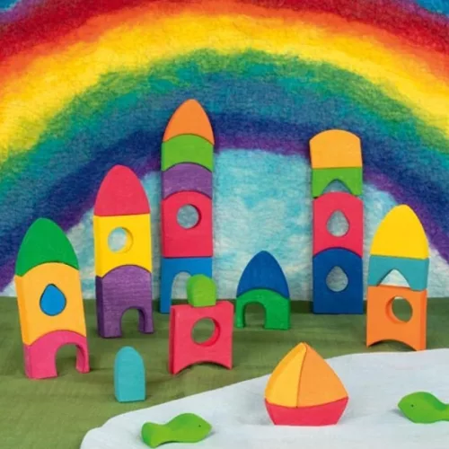 Város, építőpuzzle, színes, 36 darabos GK58360 Goki