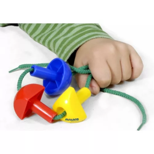 Tűzős-fűzős feladatok óriás gombákkal, 144 db-os, MINILAND ML31785