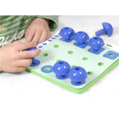 Tűzős-fűzős feladatok óriás gombákkal, 144 db-os, MINILAND ML31785