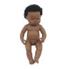 Baba - afrikai fiú, hajas, 38 cm-es, vízálló, MINILAND, ML31053