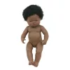 Baba - afrikai lány, hajas, 38 cm-es, vízálló, MINILAND, ML31054