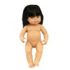 Baba - ázsiai lány, hajas, 38 cm-es, vízálló, MINILAND, ML31056
