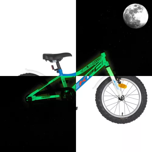 KPC FluoBike Police szirénás VILÁGÍTÓS 16 kék fluoreszkáló gyermek kerékpár