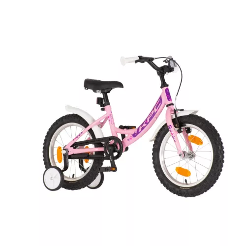 KPC FluoBike Kitty cicás VILÁGÍTÓS 16 rózsaszín fluoreszkáló gyermek kerékpár