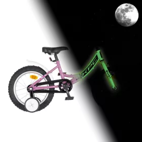   KPC FluoBike Rabbit nyuszis VILÁGÍTÓS 16 lila fluoreszkáló gyermek kerékpár
