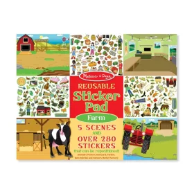   Melissa & Doug Kreatív játék, Újrahasználható matrica készlet, farm