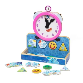   Melissa & Doug fa készségfejlesztő játék, Azúrkék nyomok és te - mágneses óra