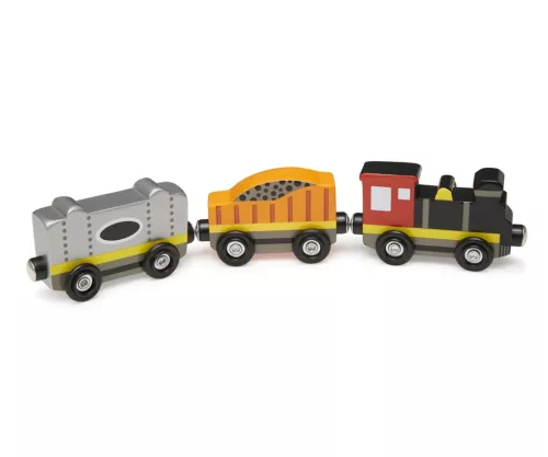 Melissa & Doug Fa vonatok és sínek, Vonatszerelvények 8 db