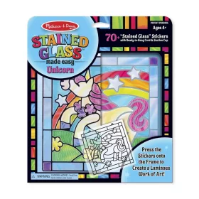  Melissa & Doug Kreatív játék, Ólomüveg képkészítő készlet, unikornis