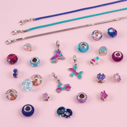 Make It Real Kristály medál karkötők, tiszta kék