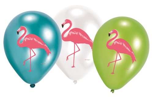 Flamingó léggömb, lufi 6 db-os