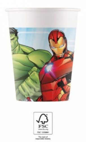 Mighty Avengers, Bosszúállók papír pohár 8 db-os 200 ml FSC
