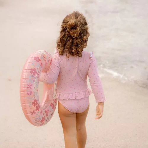 Little Dutch hosszú ujjú fürdőruha Sunny Flowers Blush - 86/92