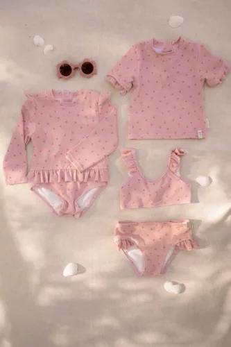 Little Dutch hosszú ujjú fürdőruha Sunny Flowers Blush - 86/92