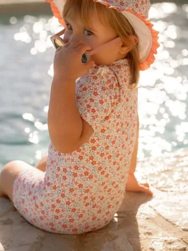 Little Dutch kifordítható strandsapka Sunny Flowers Multi-colour - 1-es méret