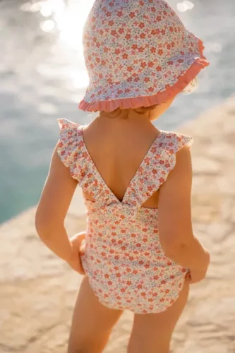 Little Dutch kifordítható strandsapka Sunny Flowers Multi-colour - 1-es méret