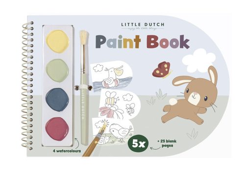 Little Dutch kifestő könyv 4 színű festékkel és ecsettel